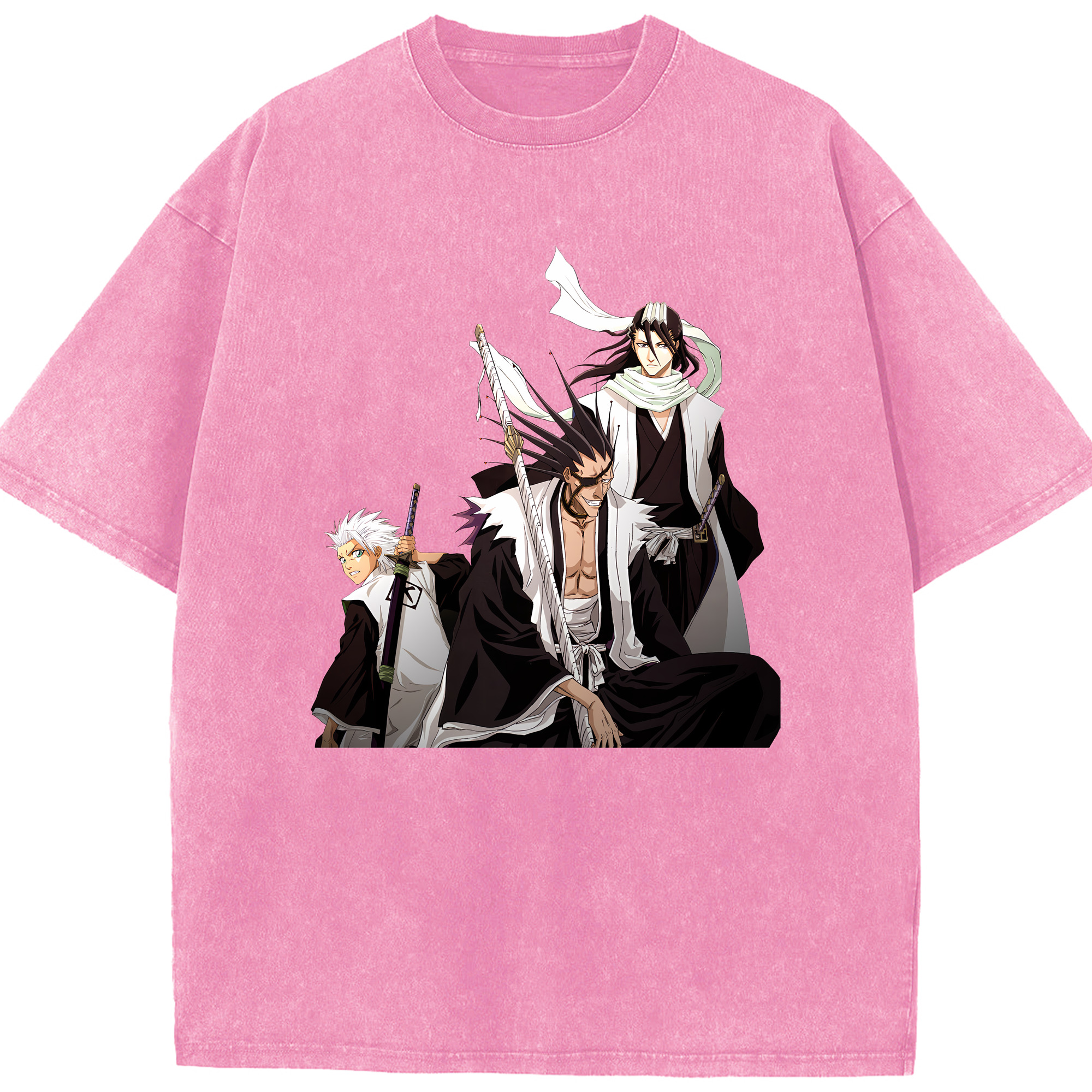 （画像用） ブリーチ ざらき けんぱち BLEACH Zaraki Kenpachi 綿100% ヴィンテージ風 半袖Tシャツ（フロントプリント）